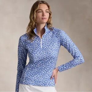 RLX Ralph Lauren UV Protection Zip Mock Neck Long Sleeve Golf Top